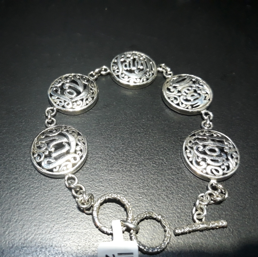 Sterling Silver Message Bracelet iv21 - Picture 1 of 3